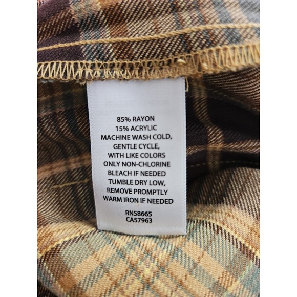 BP Women's High Waist Checkered Brown Plaid Trousers Size Small - Picture 12 of 13